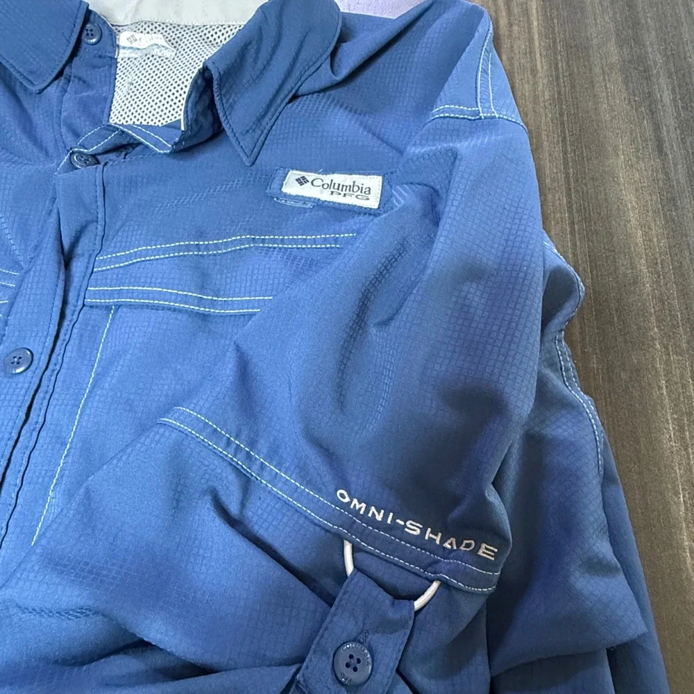 Columbia Men's Long Sleeve Fishing Shirt Omni‎ Shade Blue XL - Picture 5 of 5